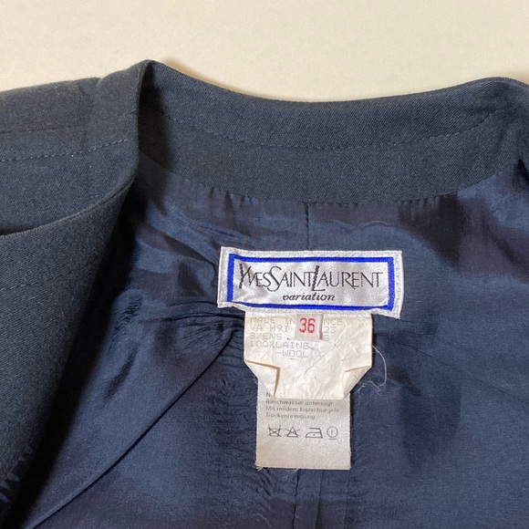 YSL Variation Rare Early 80s Military Style Wool Jacket Size 36 - Picture 5 of 16